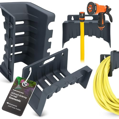 Instalguru Support pour Tuyau D'Arrosage Mural en Plastique Robuste Rangement Tuyau Jardin Support Arrosage Accessoires Poignée Crochet