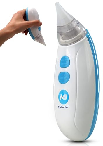 MB SHOP - Aspiratore Nasale Neonato Elettrico per Pulizia Naso Neonati e Bambini con Beccucci Aspira Muco e Togli Caccole