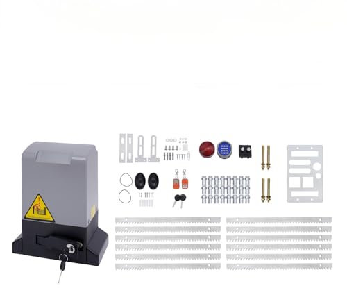 370 W Motor Puerta Corredera máx 800 kg, Accionamiento Eléctrico De Puerta con 6M Riel, 2 Control Remoto y la función de cierre automático para Puerta de Jardín, Garaje