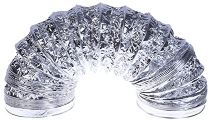 Ventilationsslang flexibel aluminiumfolie luftkanal – 1,5 m ventilationsrör för kök och badrum torkventilation