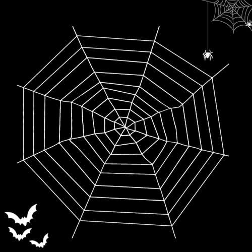 Ragnatela Bianca Grande Ragnatela di Halloween,Decorazioni di Halloween di ragnatele estensibili,Ragnatele per Decorazioni di Halloween ragnatele Come Decorazione per Feste di Halloween (Bianco)