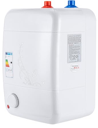 8 l tryckbeständig varmvattenbehållare, kompakt lagring, 1 500 W underbordsförvaring, minipanna, liten elektrisk förvaring, 30–75 °C, lämplig för diskbänkar, badrum och handfat