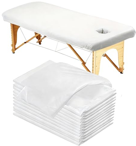 30 PCS 90 * 215CM Lenzuola Da Massaggio Con Buchi,Coprilettino Da Massaggio,Lenzuola Per Massaggi Per Spa,Cosmetici,Tavoli,Hotel,Massaggi,Letti Ospedalieri,Bianco