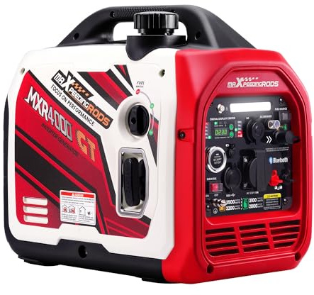 maXpeedingrods Strömgenerator Inverterare, 3 500 W, generator, bensin, LPG med Bluetooth® App, fjärrkontroll, elgenerator, dubbel strömaggregat för camping, garage, utomhus