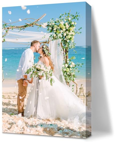 Fotos personalizadas en lienzo de 60x120cm sin marco, impresiones en lienzo personalizadas con tus fotos, lienzo para póster personalizado con foto para la familia, mascota, boda, regalo de cumpleaños