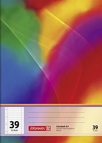 Brunnen 104493902 Schulheft A4 (16 Blatt, 5 x 9 mm rautiert, mit Rand)