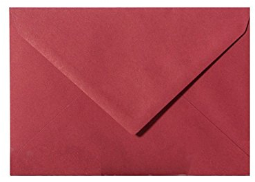 Paper24 Farbige Umschläge (14 x 19 cm), Grammatur 120g/m², 50 Stück, Farbe: 11 Weinrot