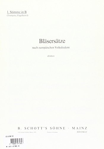 Bläsersätze nach europäischen Volksliedern: 2 Trumpets (Flugelhorn) and 2 Trombones (Tenor Horn and Tuba).