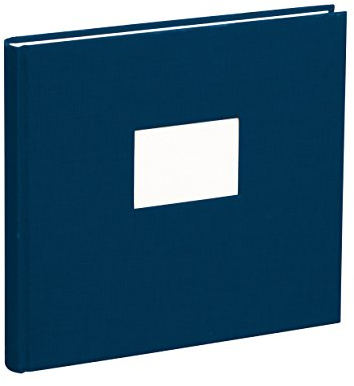 Semikolon 353519 Gästebuch - 25 x 23 cm - mit 180 blanko Seiten zum Selbstgestalten, Lesezeichen - marine dunkel-blau