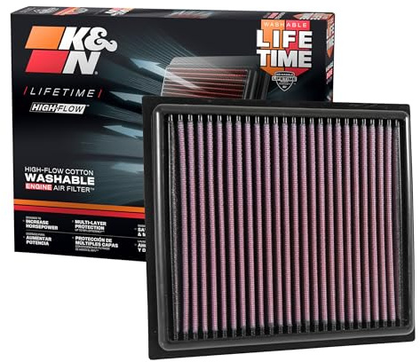 K&N 33-5034 Filtro Aria Sostitutivo, 1 Pezzo, Lavabile e Riutilizzabile