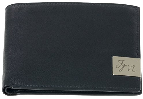 kaufdeingeschenk Geldbörse Portemonnaie Scheintasche Leder Rindsleder Herren mit Gravur der Initialien