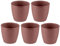 Kigima Lot de 5 pots de fleurs - Pot de fleurs - Ronds - 16 cm - Marron rouge - Polyvalent - En plastique - Avec option de drainage marquée