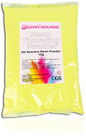 The Glowhouse UV Neon Holi Powder 1KG Bulk Bag (Yellow)