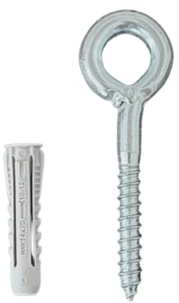 BATIFIX Ringschraube mit Holzgewinde für Gerüstverankerung | inkl. Dübel | Gerüstöse Ösenschraube Augenschraube (25, 12 x 230 mm)