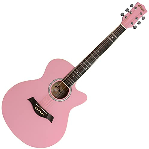 Tiger ACG1-PK-SM Acoustic Steel String Guitar - Pastel Pink Matte