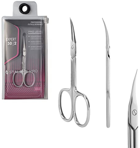 Staleks Pro Expert 50 Cuticle Scissors - Stainless Steel, Extra Fine Curved Blade for Precise Cuticle Trimming: Professional Manicure Scissors for cuticle SE-50/2