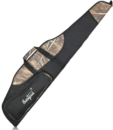 HUNTPAL 52 Scoped Rifle Soft Case for Gun Storage and Transport, Water-Resistant Tactical Gun Bag with Zipper Closure, Adjustable Shoulder Strap, Carry Handle and 2 External Accessory Pockets