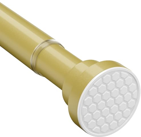 Zipglo 1 barra de cortina sin agujeros, 70-127 cm, barra telescópica para cortina de ducha, barra de cortina, barra tensora ajustable para baño, ventana, cocina, dorado