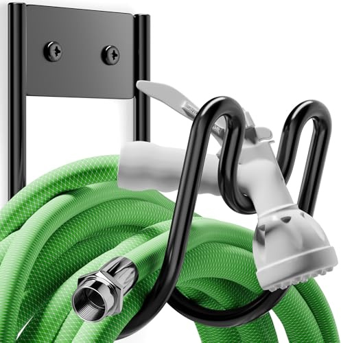 Josmimic Supporti da parete per tubo da giardino – Supporti murali resistenti per tubo da giardino, cavi e tubo dell’aspirapolvere | 2 pezzi