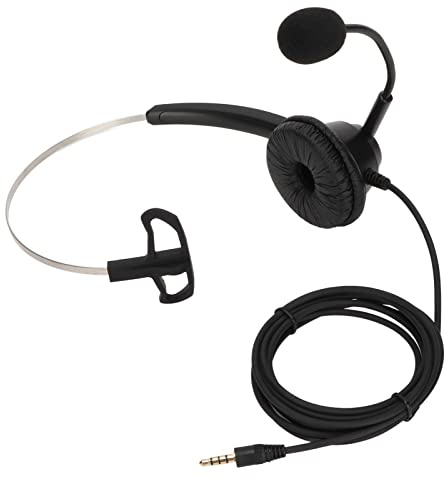 Loinutdbv H360 - Cuffia per telefono, cuffia aziendale a un lato con microfono a riduzione del rumore, cuffia monofonica da 3,5 mm per il servizio clienti per call center e ufficio dome