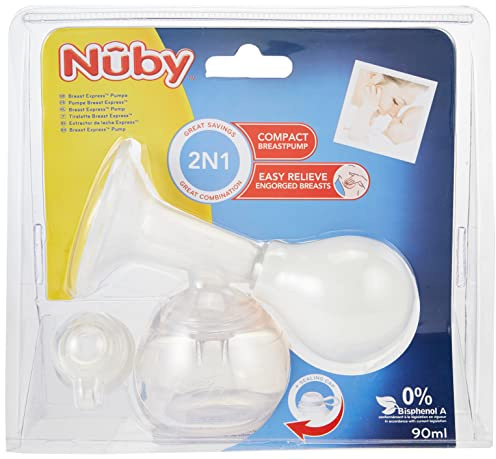 Nûby ID4802 Handmilchpumpe Express, 90ml, Weiß