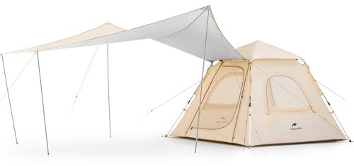 Naturehike Ango Camping Zelt Automatisches 2-3 Personen Leichtes Pop Up Wurfzelt Wasserdicht & Winddicht Kuppelzelt mit Tarp Multifunktions für Camping Wandern Backpacking