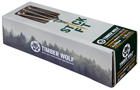 Timber Wolf TW60200 - Tornillos para madera, 6 x 200 mm, caja de 25, zinc y amarillo (dorado)