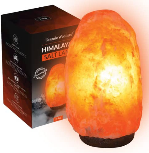 Organic Wonders Original 100% Pure Pink Himalayan Rock Salt Lamp (2-3kg) | Soothing Relaxing Glow | Natural Décor | Authentic Pink Crystal