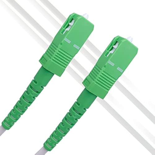 Elfcam - 2m Cavo Fibra Ottica SC/APC per SC/APC Simplex Monomodale 9/125μm LSZH, Compatibile con Fibra FTTH, Bianco,(2M)