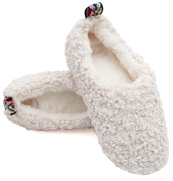 Le Pelosone Ciabatte Donna Invernali Da Casa Babbucce in Peluche Spettinato Pantofole Chiuse Suola per Parquet (Beige, Sistema Taglie Calzature EU, Adulto, Donna, Numero (range), Media, 38, 39)