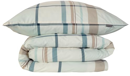 Schiesser Bettwäscheset Ezra | 2-teilig | Kariert | Renforcé | 100% Baumwolle | Oeko-Tex Zertifiziert | Reißverschluss | 135x200cm + 80x80cm | Hellpetrol