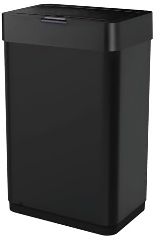 Five Stars® Mülleimer mit Sensor - 2x30 Liter - 2 Fächer - Edelstahl - Küche - Schwarz