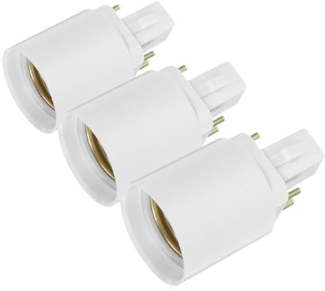 Ipetboom 3 Pezzi Adattatore G24q a E27, Adattatore E27 Presa per Lampade Led, Convertitore Portalampada in Plastica Bianca, Facile Installazione per Casa e Negozi