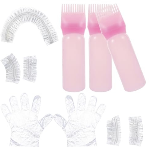 IWOWHERO Kit de Tinte Cabello Rosa 1 Set Completo Herramientas de Plástico para Decolorar y Teñir, Adecuado para Uso en Salón Casa