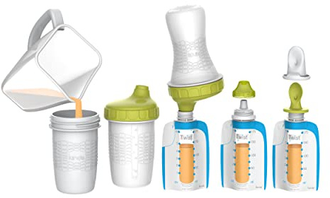 Kiinde Foodii Baby Food Storage Starter Kit, Squeeze Pouch and Reusable Spouts Set
