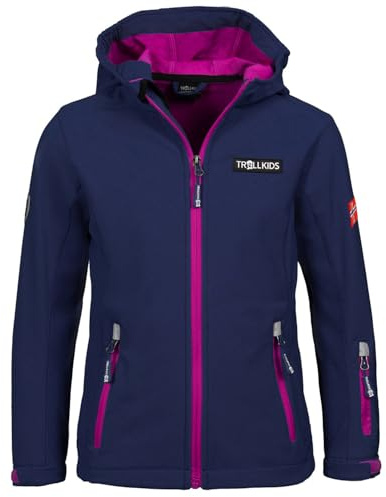 Trollkids Girls Oslofjord Jacket 140, Navy/pink