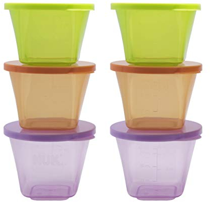 NUK Baby Stackable Food Storage Containers | Microwave & Freezer Safe | 6 Count