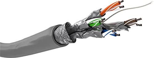 Goobay 93953 100 Meter Rolle CAT 6 Netzwerkkabel, S/FTP (PiMF), Grau - CCA Kupfergemisch, AWG 26/7 (Stranded)