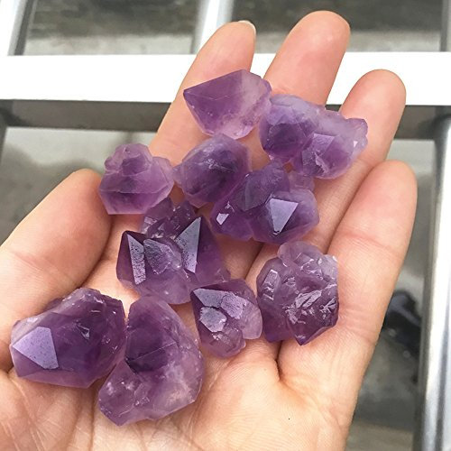 AITELEI Piedra preciosa de amatista de 1 libra para envolver alambre, Wicca, Reiki, cristal curativo de cuarzo con forma irregular para hacer joyas y decorar