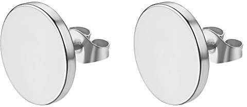 Flongo Boucles d'oreilles en acier inoxydable unisexe pour hommes et femmes faux plug boucles d'oreilles à clip de mode 3-14mm taille bijoux noir argent doré faux tunnel boucles d'oreilles jolies