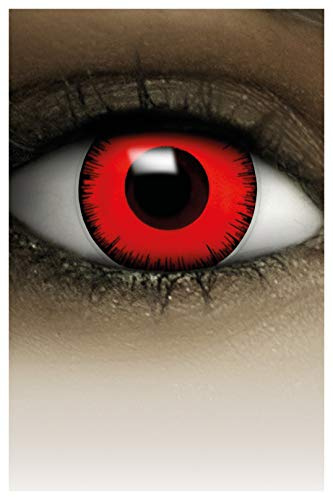 FXContacts Halloween Kontaktlinser – Färgade Cosplay Linser utan Styrka – Röd Vampyr – 1 Par Daglinser – Förvandla dig till en RÖD VAMPYR