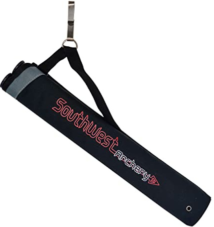 Southwest Archery Universal Hip Quiver - Two Removable 18 inch Arrow Tubes - Clips on to Your Belt – Right and Left Handed - Black
