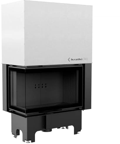 KRATKI VNL 810/410 Inserto per caminetto a legna con presa d'aria Conforme BImSchV 2 14 kW Efficienza termica 82% Porta a ghigliottina in acciaio con Thermotec nero Sinistra 151 x 93 cm