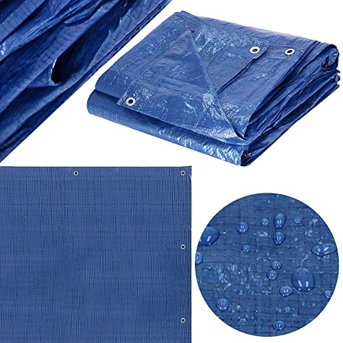 SPRINGOS Bâche de protection avec œillets 4 x 7 m - Bâche de protection pour bac à sable, bois de cheminée, meubles de jardin - PE 60 g/m² - Universel