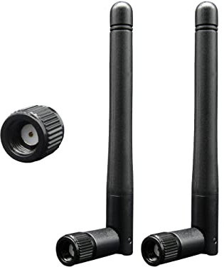 Set med 2 x 2,4 GHz, 3dBi RP-SMA WLAN-antenner (utan stift) för WiFi-moderkort, kamera, trådlöst PCIE-kort, router, gateway