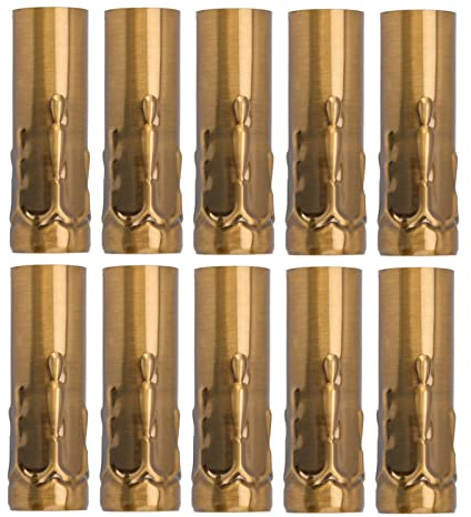 10 Piezas de Cubiertas de Metal para Velas, Base de Candelabro E14, Soporte para Lámpara de Vela, Cubiertas de Lámpara de Tubo de Metal para Candelabros de Casa, Luces de Velas, Iluminación DIY