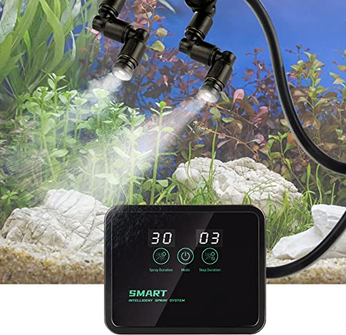 Nizirioo Reptilien-Luftbefeuchter Nebelsystem für Reptilien-Terrarien Reptilien-Luftbefeuchter Intelligentes Reptilien Benebelungssystem mit Timer und 360°verstellbaren Nebeldüsen