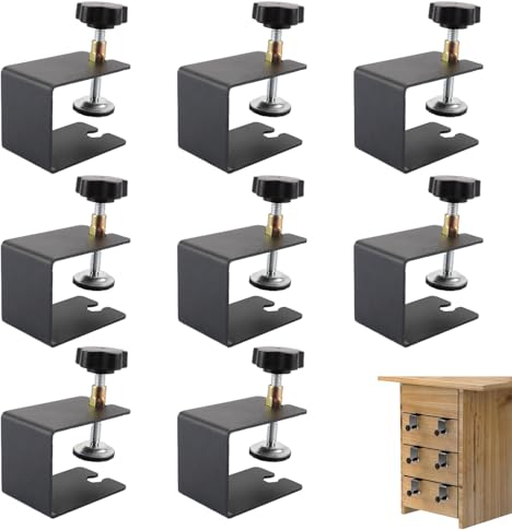 LDHHYH 8 Stück C Klemme, Tischklemme, Schraubklemme, Edelstahl C Zwinge, Edelstahl Schraubklemme Klein, mit Rutschfest Gummi Pad, Universalhalterung Klemmwerkzeuge für Holzarbeiten Schweißen
