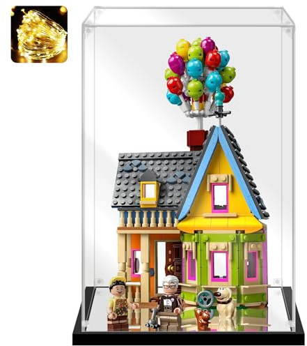 Instnovny Acrylic Display Case for Collectibles Assemble Acrylic Display Box for Lego 43217 Building Kits Clear Acrylic Case for Display Trophy Action Figures Toys(Black,7.9*5.9*11.8 inch)
