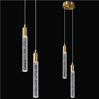 ZPBSJ Lampe à suspension moderne d'île de cuisine Table de chevet Or Mini pendentif Pour chambre à coucher Petites lampes suspendues(2 Lumièr)